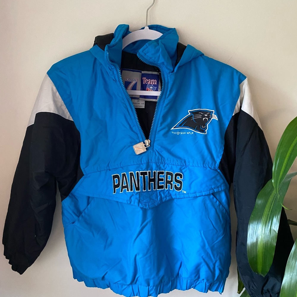 Vintage 1994 Carolina Panthers Kids Puffer Jacket – Logo 7 NFL, Size Med – Rare